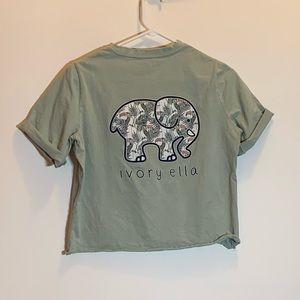 Ivory Ella Green short sleeve Crop top